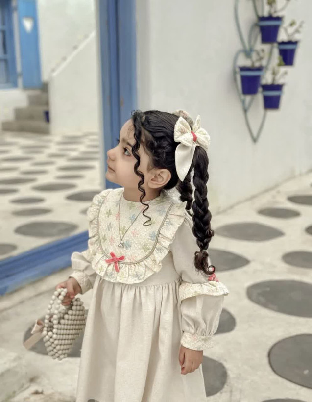پیراهن دخترانه لنین خامه دوزی خنک